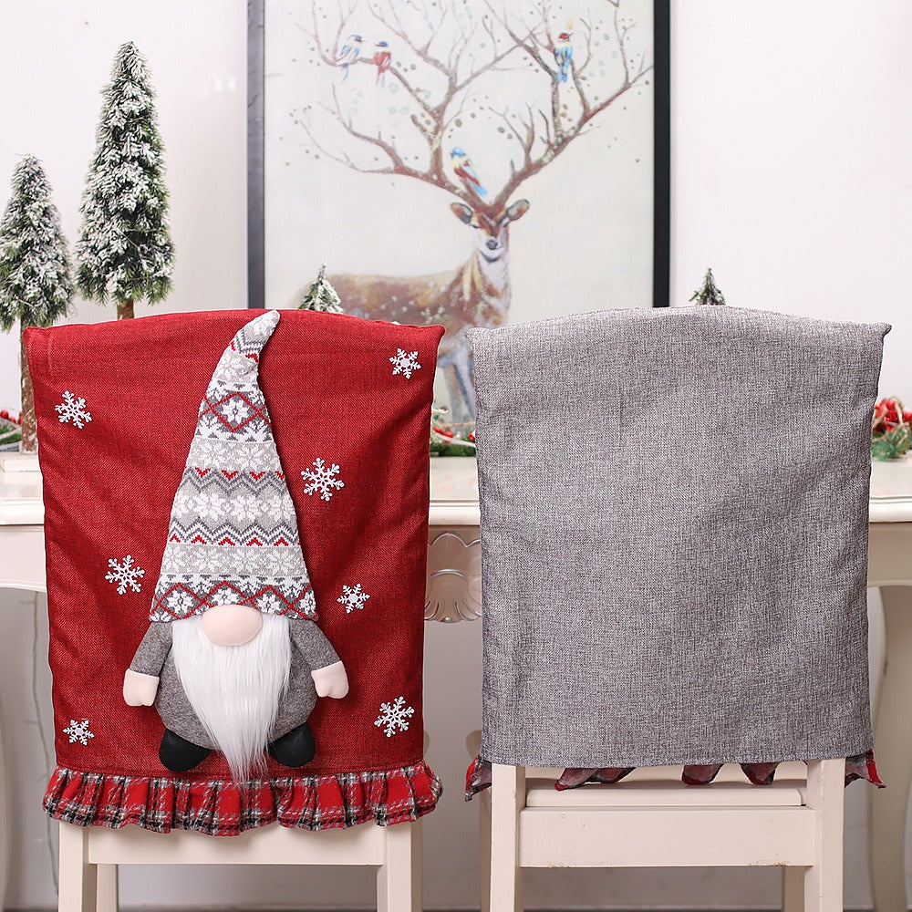 Chair Cover Scene Arrangement Cartoon 3D Couple Faceless Doll Dining Chair Cover Doll Chair Cover