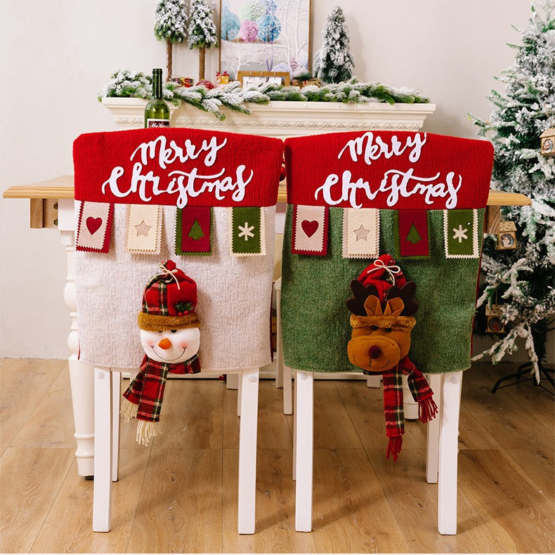 Cartoon chair set three-dimensional elderly dining chair set snowman and deer restaurant decoration