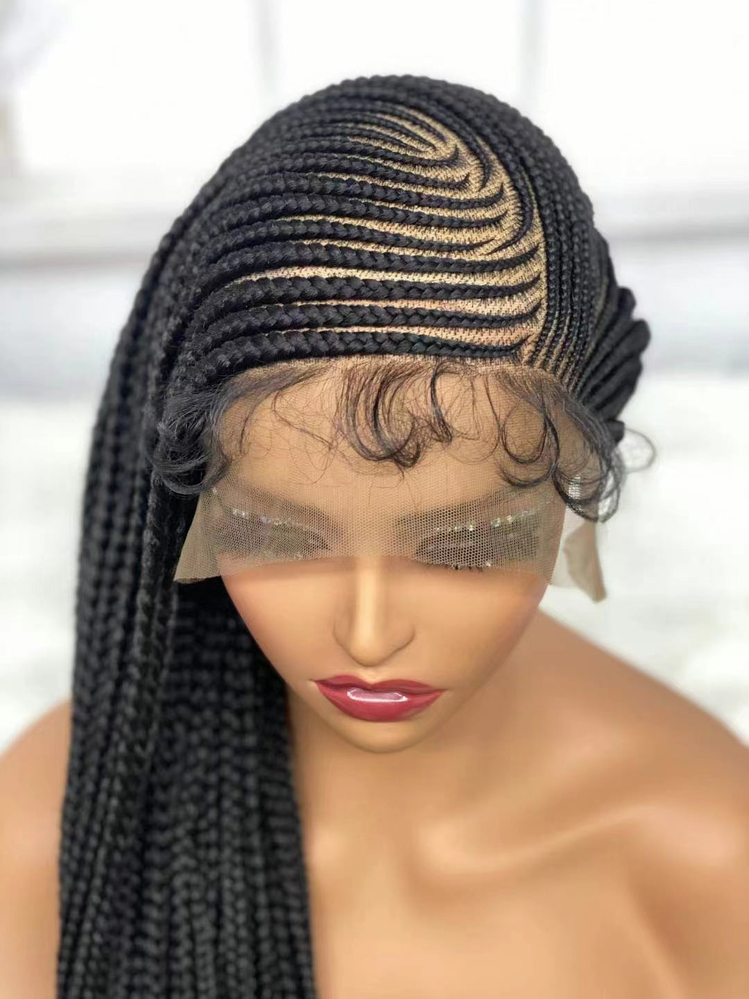 Cross-border new African wigs, dirty braids, wigs, European and American wigs, female long straight hair, lace wigs, chemical fiber wigs