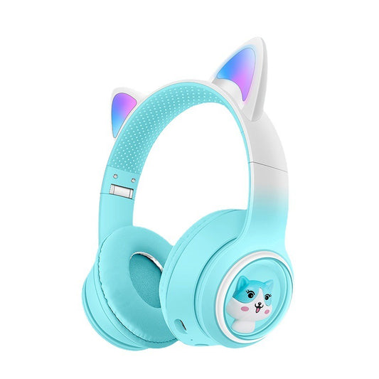 AKZ-02 light-emitting Cat's ears headworn Bluetooth headset subwoofer game video game wireless headset