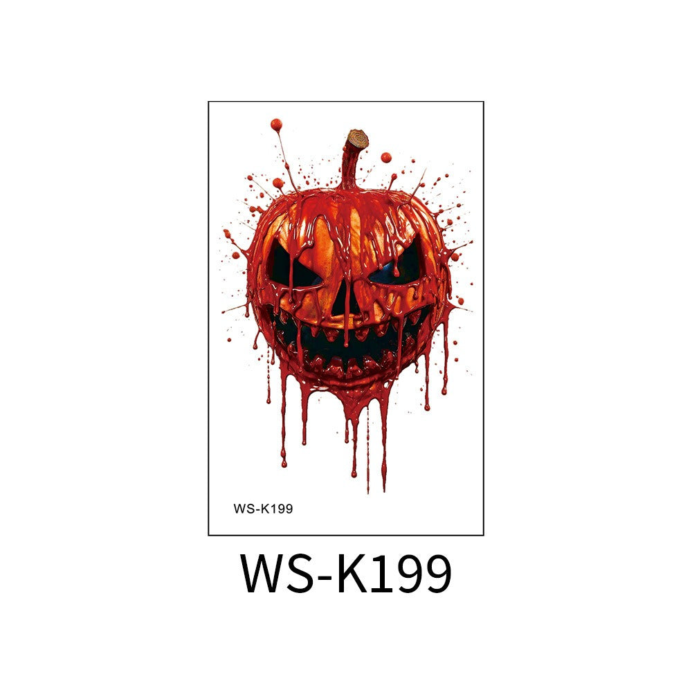 Halloween tattoo sticker simulation bloody scar sticker realistic horror disposable temporary waterproof sticker