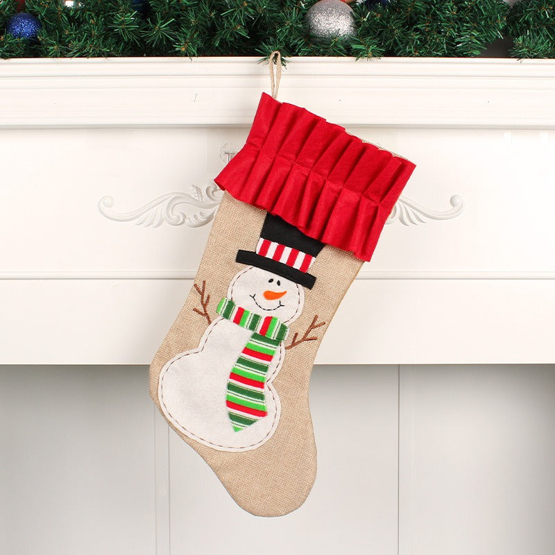 3D cartoon Santa Claus sock bag large Christmas gift candy bag Christmas Eve bedside socks