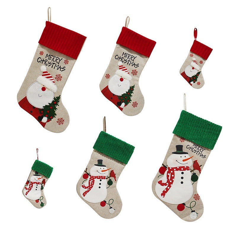 Christmas tree pendant elderly snowman candy socks gift bags Christmas socks decorations