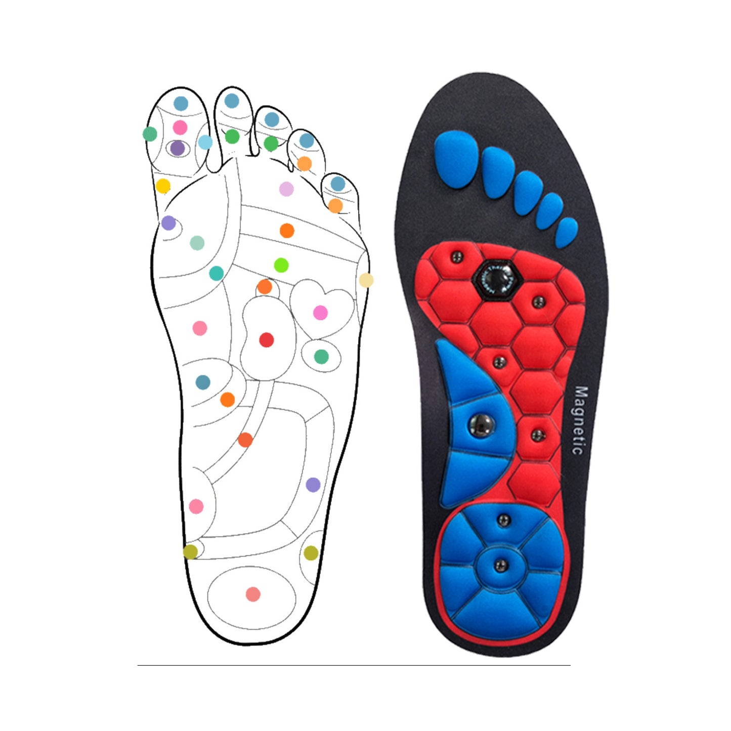 Magnetic therapy massage insole magnetic therapy correction arch protection magnetic therapy insole magnet for both men and women