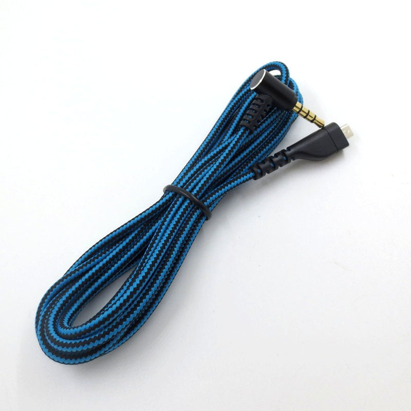 Suitable for Arctis 3 5 7 Sairui Ice Gaming Earphone Cable Blue Black Stripe Audio Cable