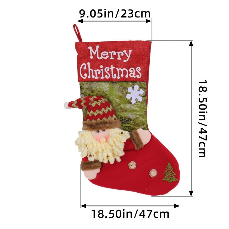 Big Head Doll Christmas Socks 3D Santa Claus Socks Enlarged and Thickened Christmas Socks