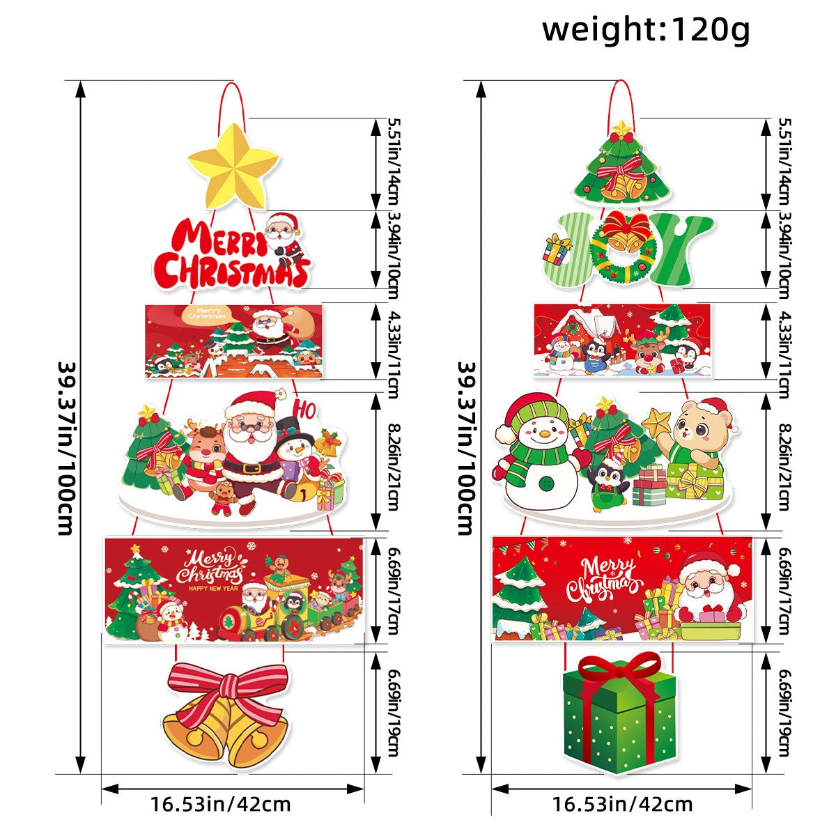 Christmas Door Hanging Festival Decoration Couplets Santa Claus Snowman Door Curtain Hanging Party Supplies