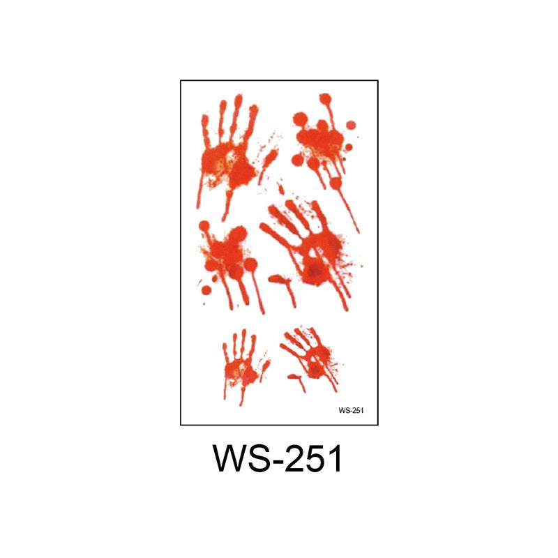 Waterproof Halloween horror wound scar face disposable temporary tattoo scar tattoo sticker