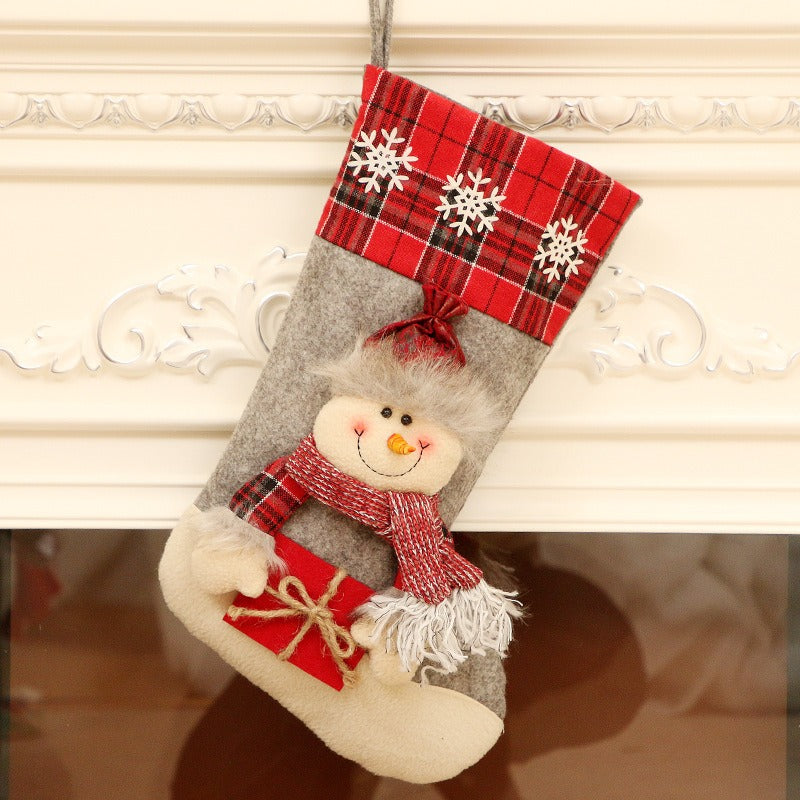 Christmas Socks Gift Bag Large Christmas Socks Gift Candy Socks Hanging Decoration Christmas Tree Pendant