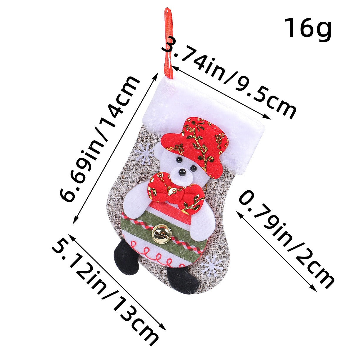 Christmas Doll Socks Cartoon Plush Christmas Socks Christmas Tree Pendant Santa Claus Snowman Candy Gift Bag