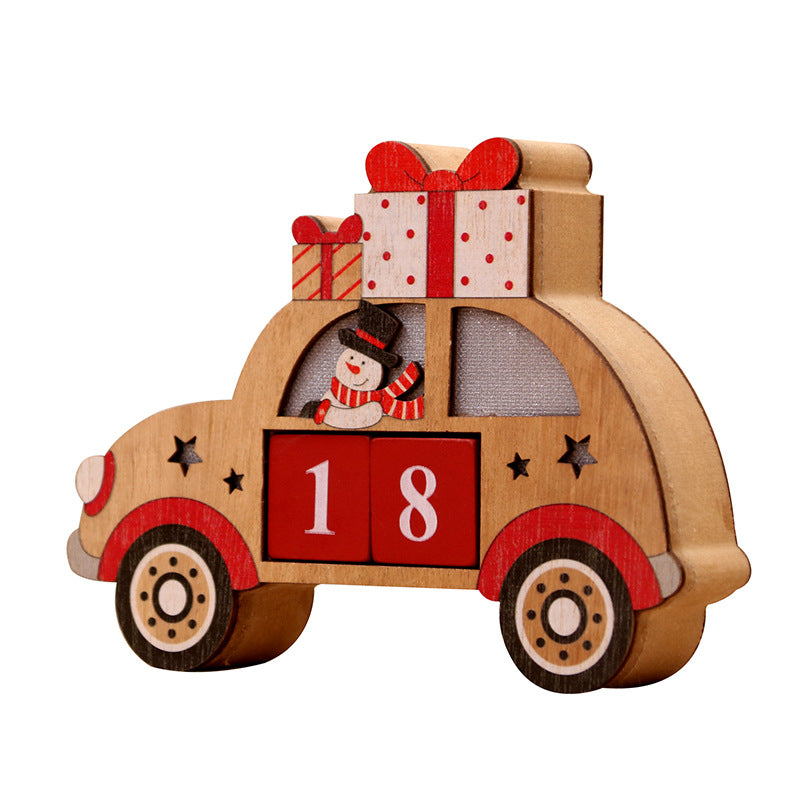 Christmas Decorations Wooden Creative Perpetual Calendar Christmas Decoration Luminous Calendar Ornament Gift