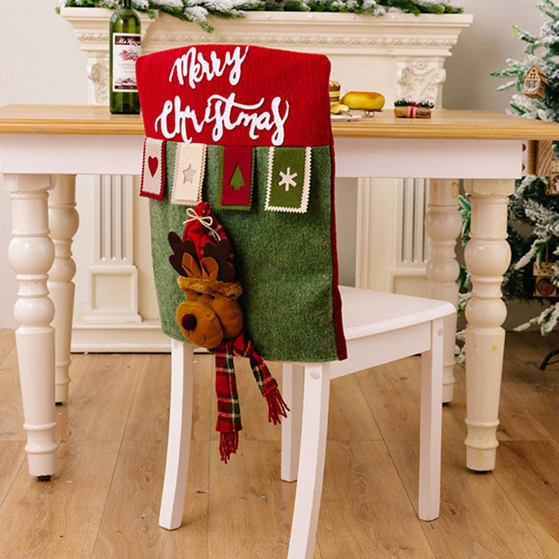 Cartoon chair set three-dimensional elderly dining chair set snowman and deer restaurant decoration