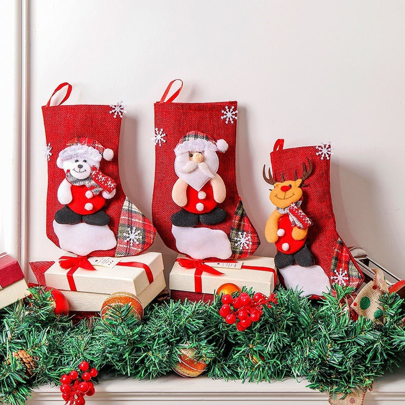 Christmas Socks Candy Gift Bag Large Santa Claus Snowman Elk Socks Gift Bag Christmas Decorations