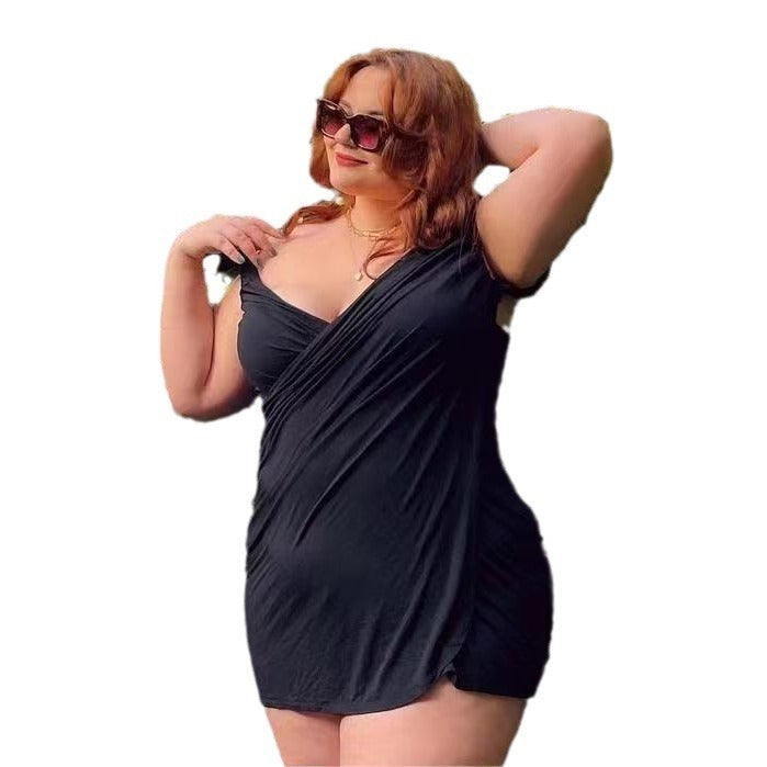 Swimsuit plus size hoodie for women, backless, plus fat, oversized swimsuit, European and American Swimwear, camisole