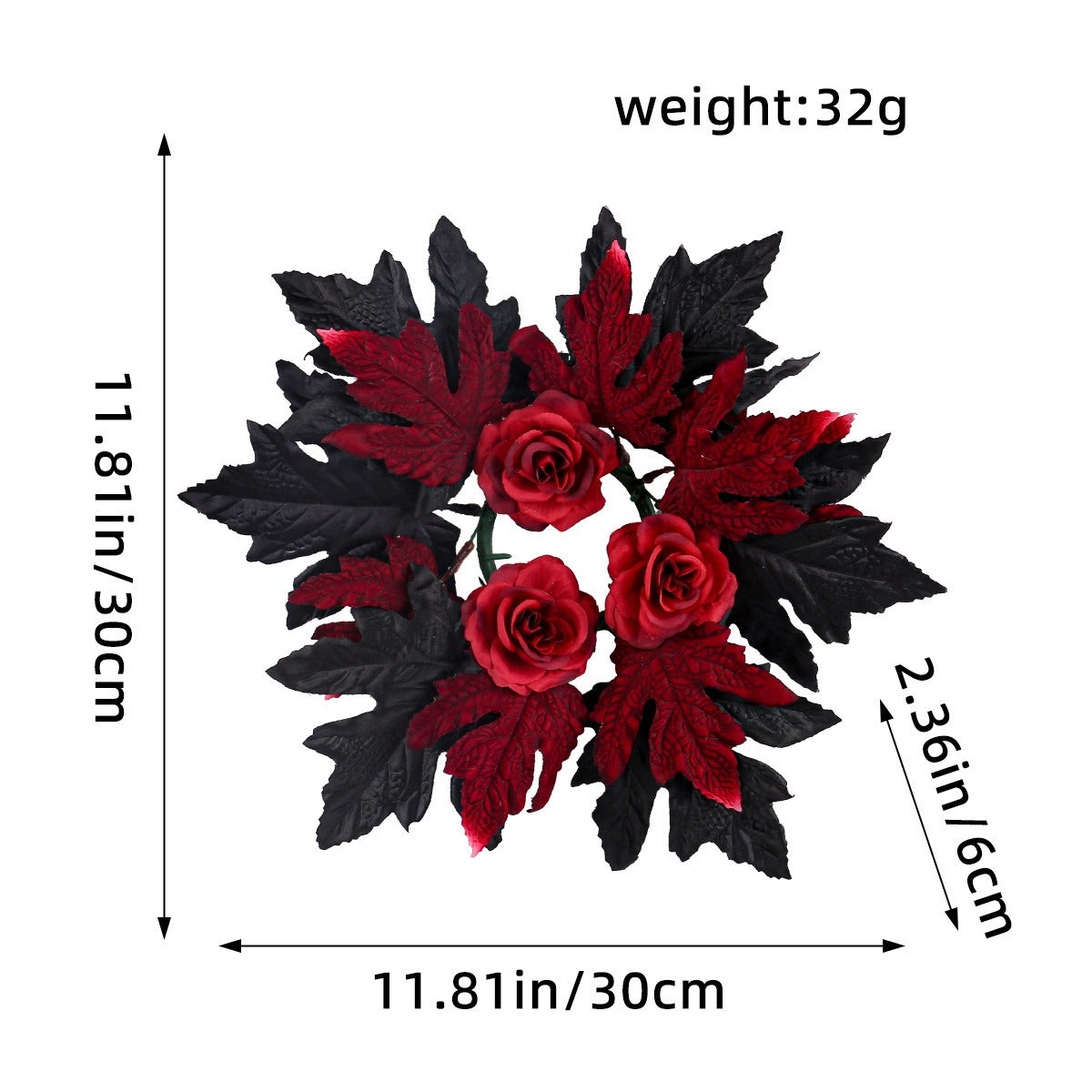 Halloween Candle Wreath Maple Leaf Rose Candlestick Decorative Ring Desktop Decoration Party Supplies Ornament