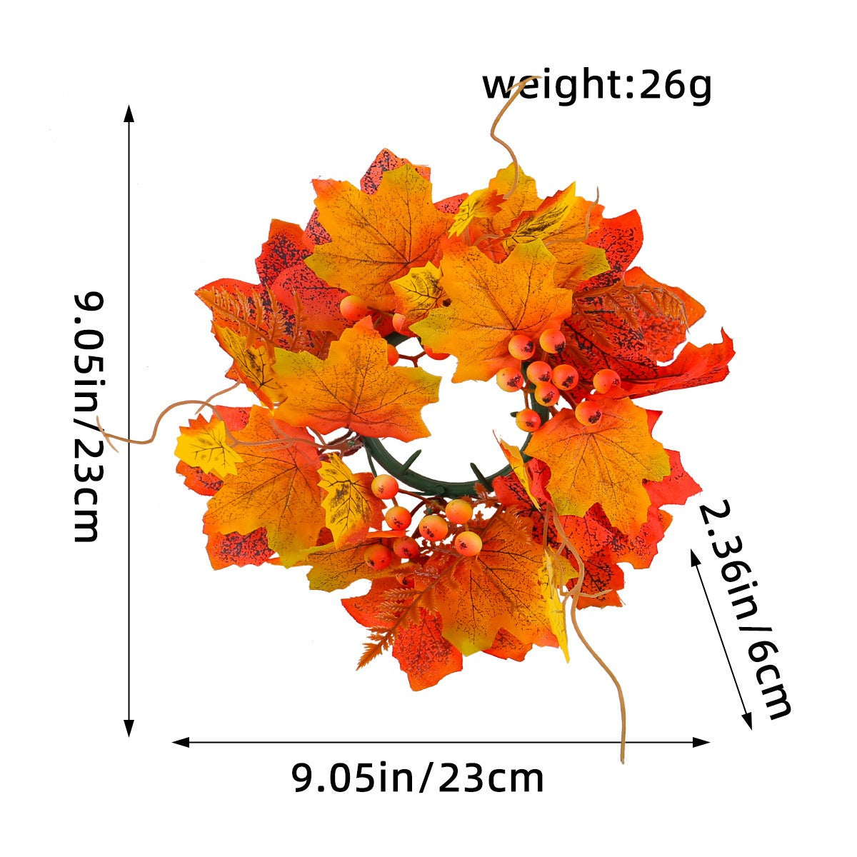 Halloween Candle Wreath Maple Leaf Rose Candlestick Decorative Ring Desktop Decoration Party Supplies Ornament