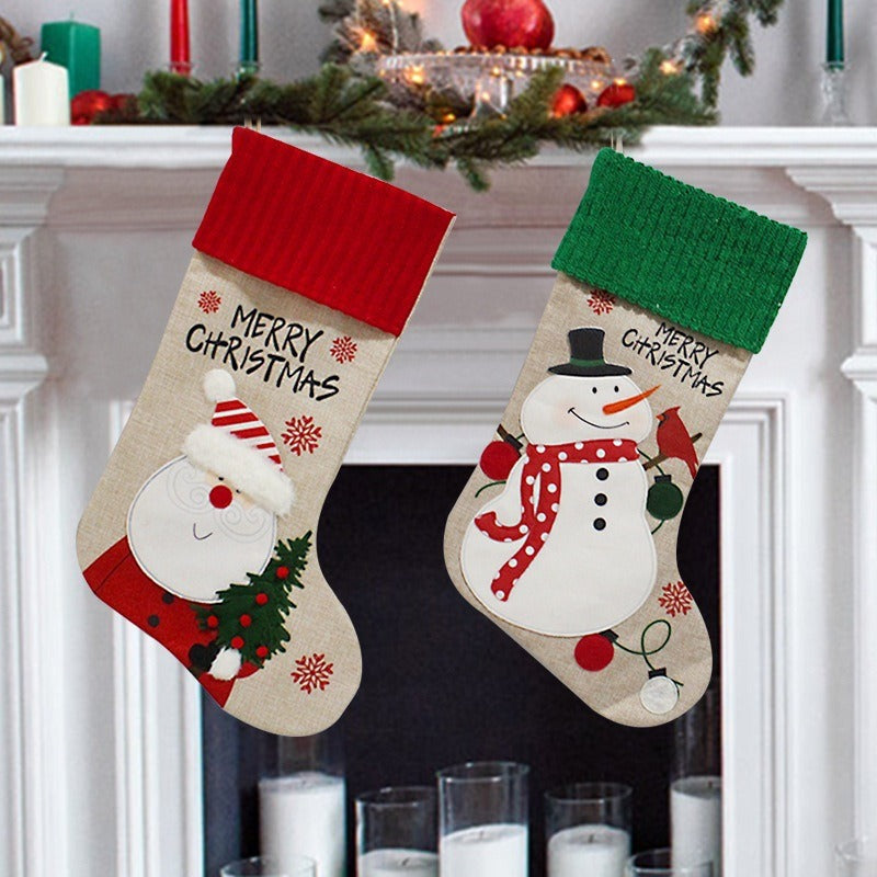 Christmas tree pendant elderly snowman candy socks gift bags Christmas socks decorations