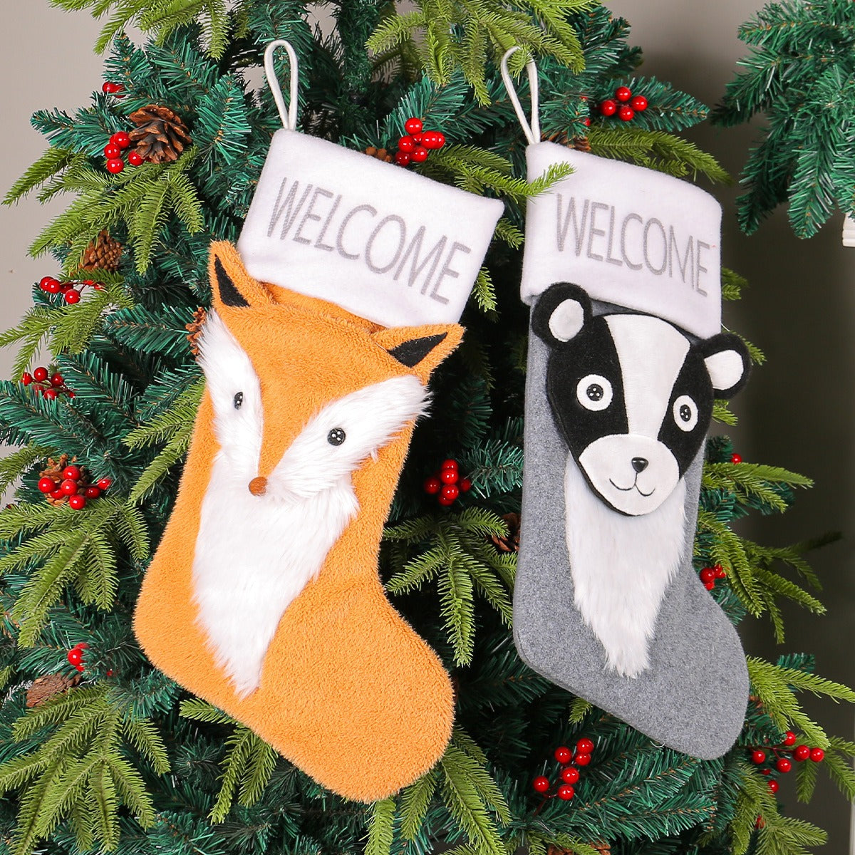 Christmas Socks Home Christmas Tree Large Socks Pendant Christmas Children's Gift Alpaca Candy Bag Decorative Socks