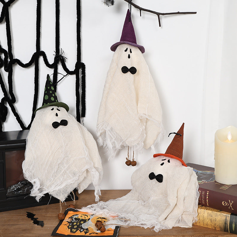 Halloween Decoration White Witch Ghost Hanging Ghost Wind Chime Ghost Festival Home Party Decoration Pendant