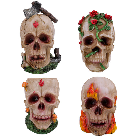 Halloween diverse skull ornaments Ghost Festival rose skull resin crafts Horror atmosphere decoration