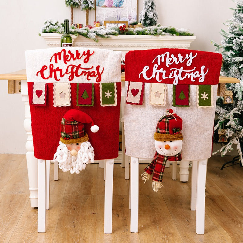 Cartoon chair set three-dimensional elderly dining chair set snowman and deer restaurant decoration