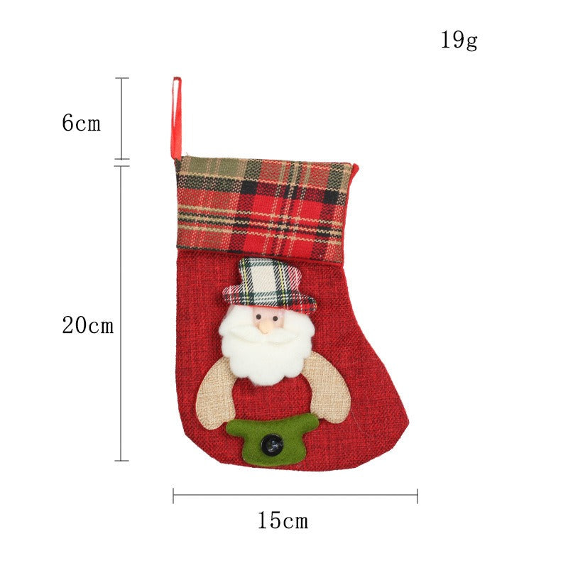 Santa Claus Socks Mall Christmas Eve Decoration Christmas Tree Gift Sock Pendant Small Socks