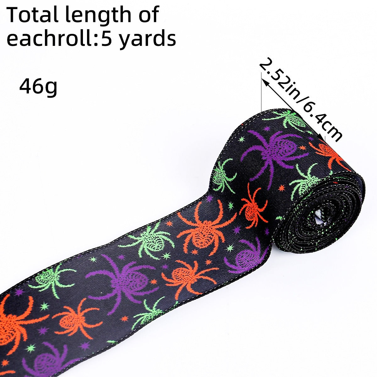 Creative Halloween spider print ribbon Halloween party decoration ribbon ribbon ribbon DIY decoration ribbon material