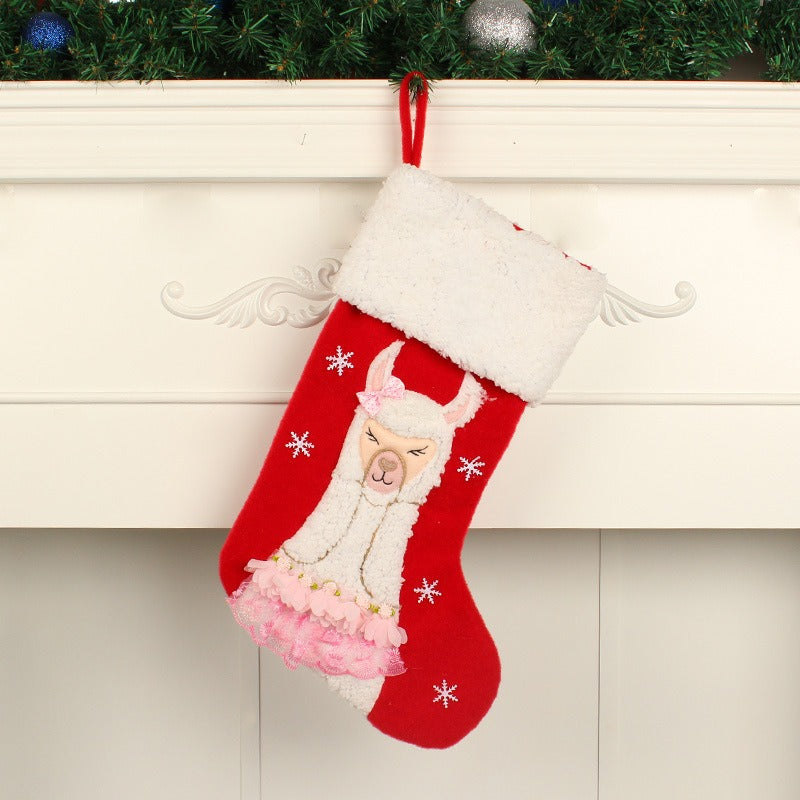 New Christmas Socks Cute Alpaca Candy Socks Christmas Decoration Children's Festival Gift Socks Gift Bags Festival Pendants