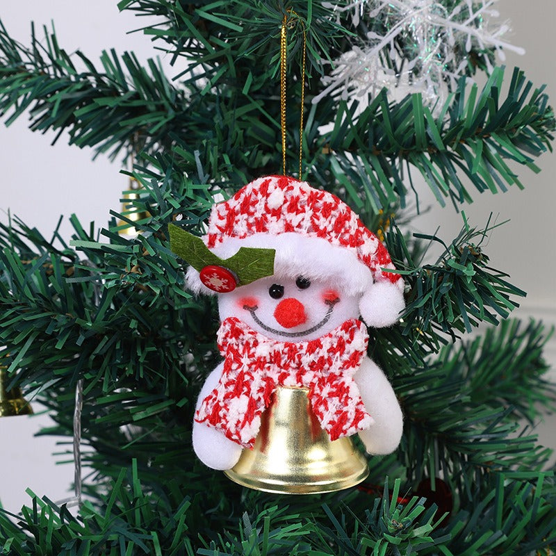 Christmas cartoon pendant Santa Claus reindeer decoration pendant Christmas tree bell hanging accessory