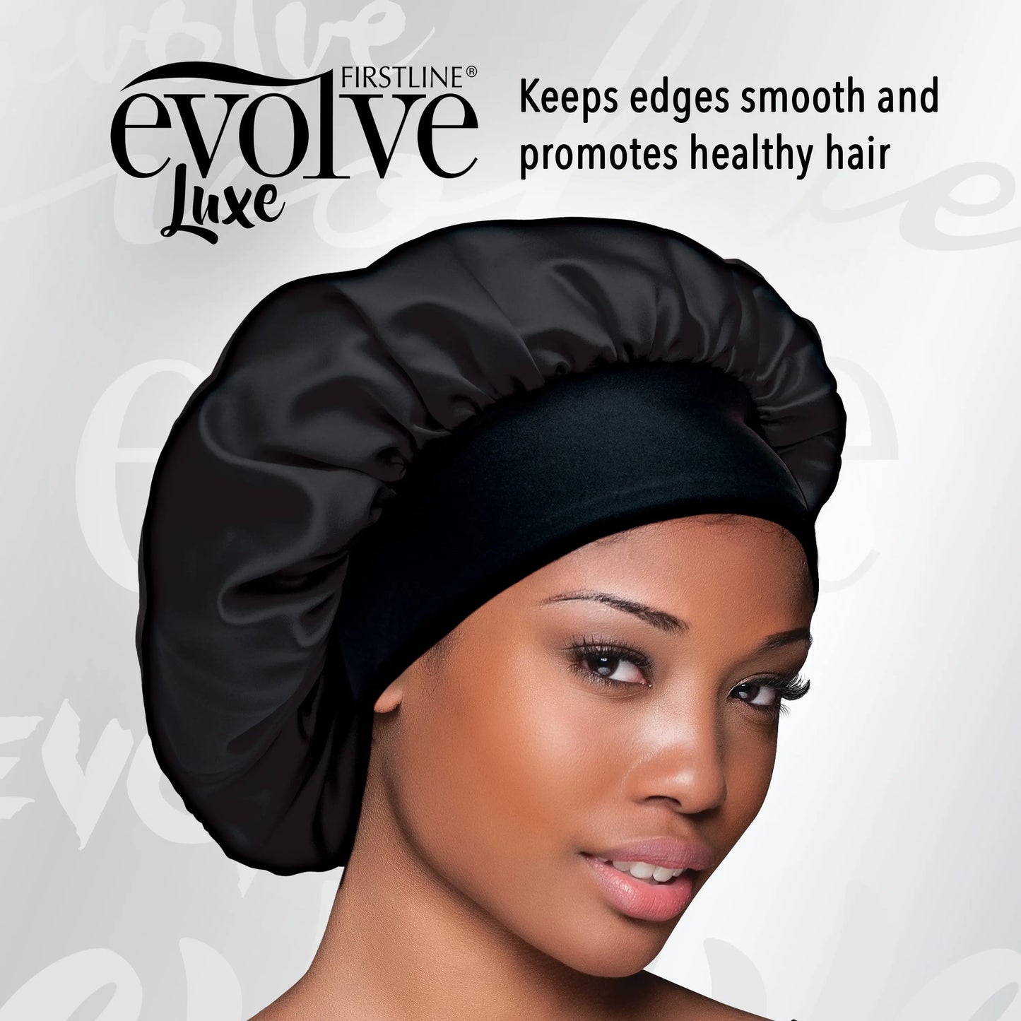 Evolve Satin Wide-Edge Bonnet, Black, 1 Count