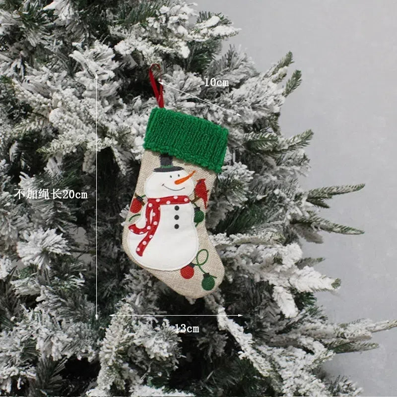 Christmas tree pendant elderly snowman candy socks gift bags Christmas socks decorations