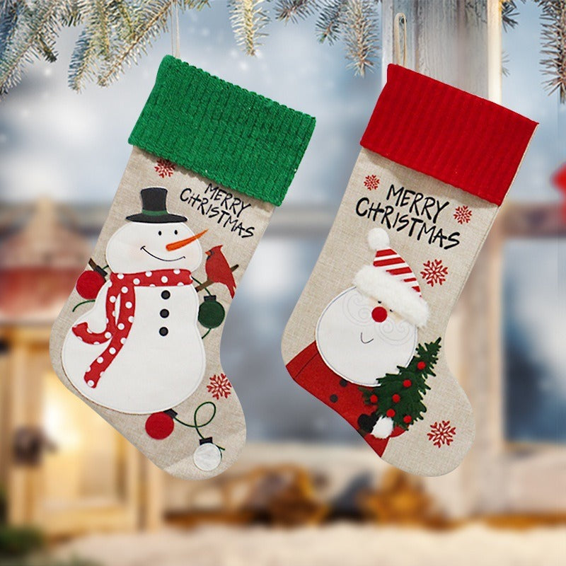 Christmas tree pendant elderly snowman candy socks gift bags Christmas socks decorations