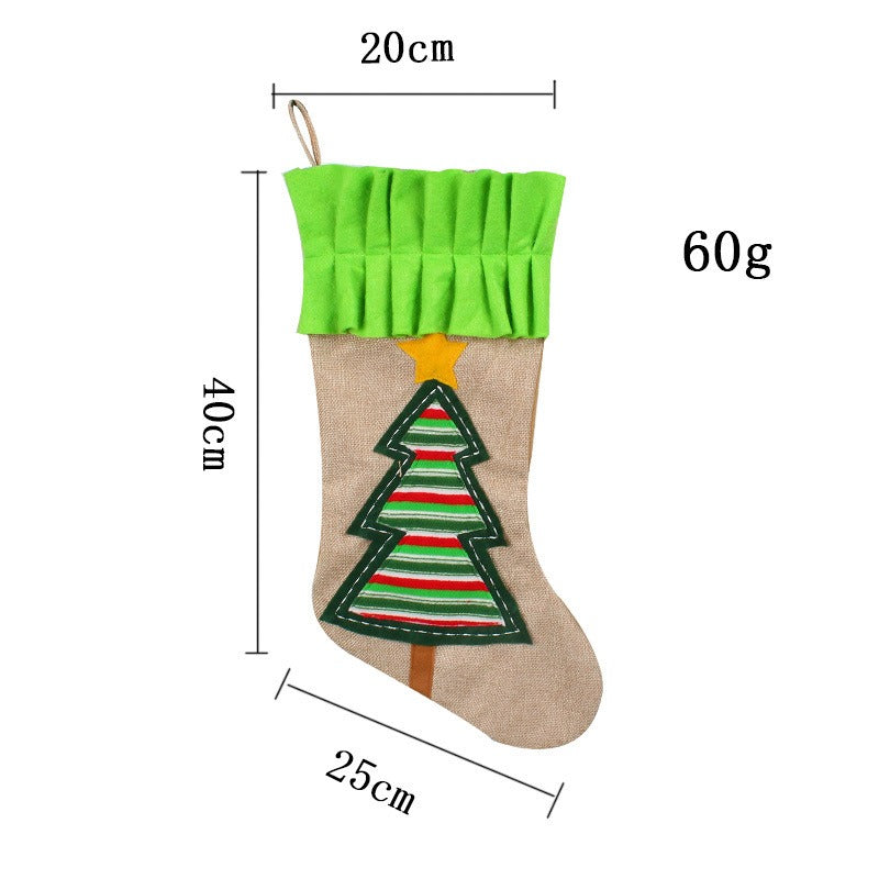 3D cartoon Santa Claus sock bag large Christmas gift candy bag Christmas Eve bedside socks