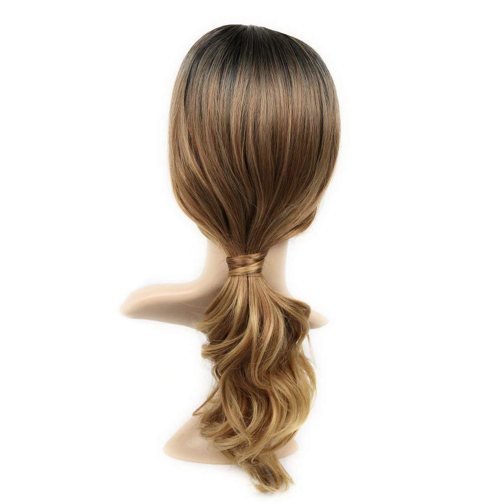 European and American wigs for women long curly hair gradient color middle parting high temperature silk chemical fiber headpiece WIGS