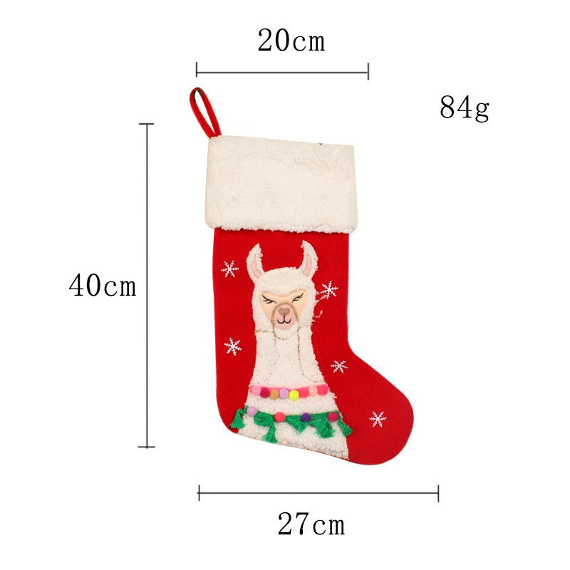 New Christmas Socks Cute Alpaca Candy Socks Christmas Decoration Children's Festival Gift Socks Gift Bags Festival Pendants