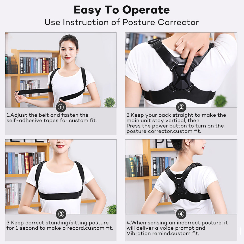 HailiCare Intelligent Vibration Voice Abdomen Correction Posture With Back Correction Belt Correction Posture