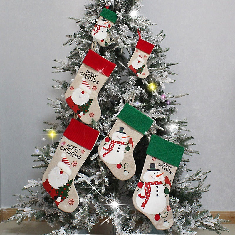 Christmas tree pendant elderly snowman candy socks gift bags Christmas socks decorations