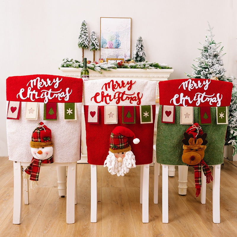 Cartoon chair set three-dimensional elderly dining chair set snowman and deer restaurant decoration