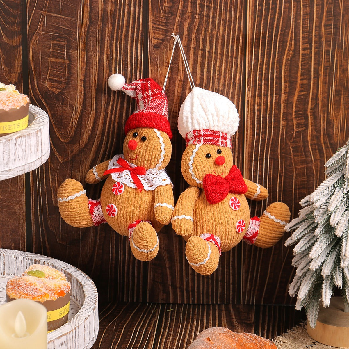 Creative Christmas gingerbread figurine pendant holiday cartoon figurine pendant Christmas tree decoration accessories