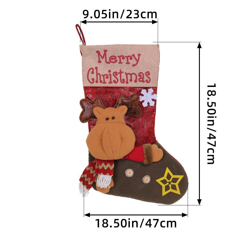 Big Head Doll Christmas Socks 3D Santa Claus Socks Enlarged and Thickened Christmas Socks