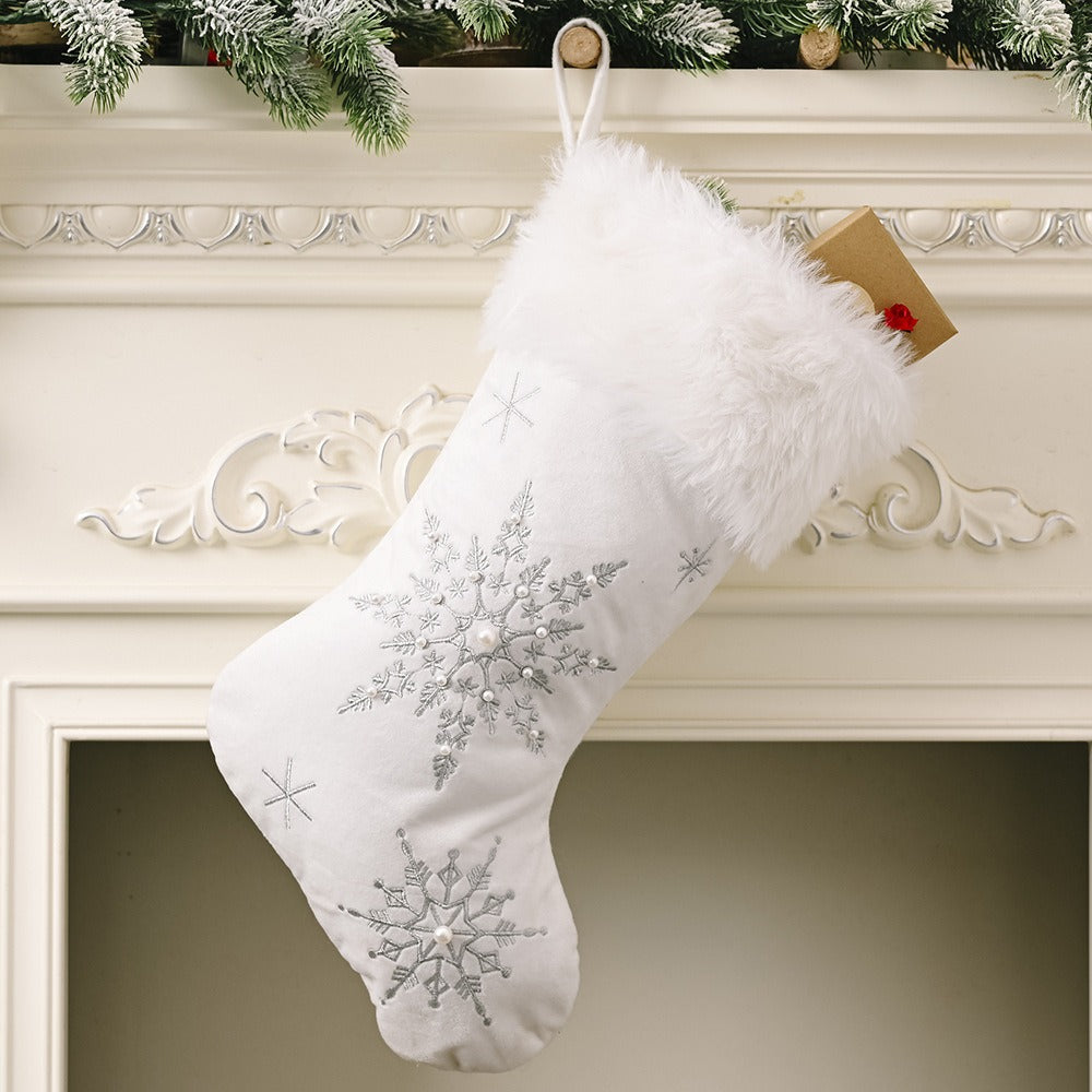 Christmas Decorations Pearl Snow Christmas Socks Creative New Socks Christmas Tree Gift Candy Bag Fireplace