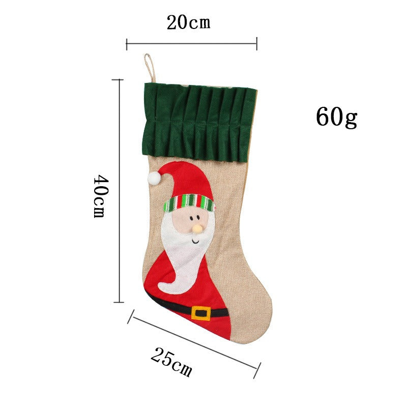 3D cartoon Santa Claus sock bag large Christmas gift candy bag Christmas Eve bedside socks