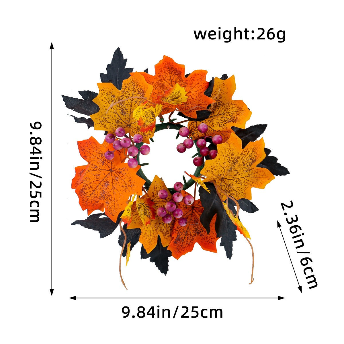 Halloween Candle Wreath Maple Leaf Rose Candlestick Decorative Ring Desktop Decoration Party Supplies Ornament