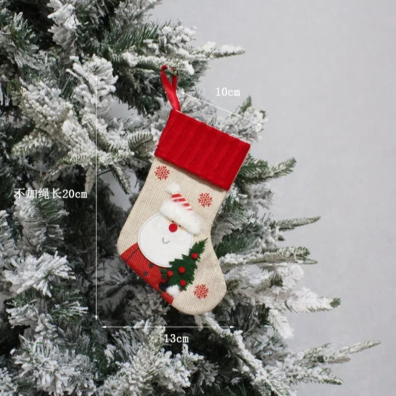 Christmas tree pendant elderly snowman candy socks gift bags Christmas socks decorations