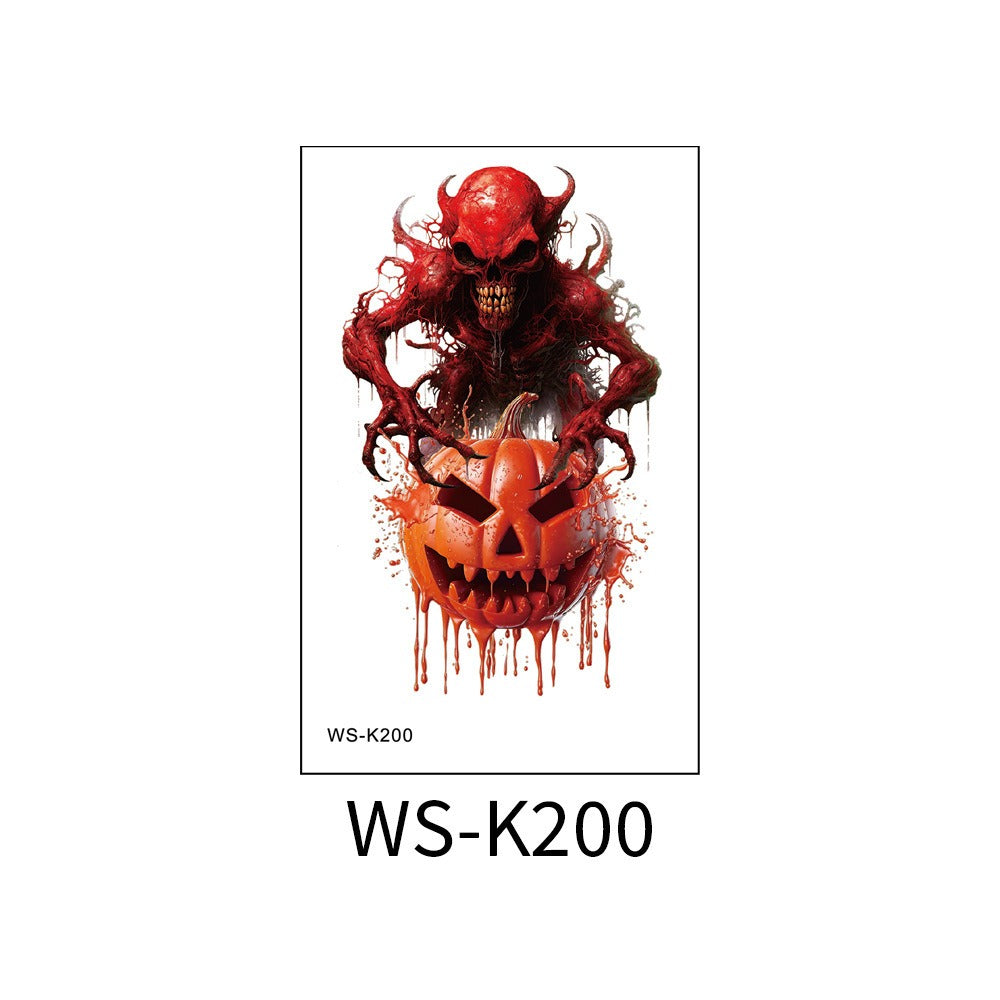 Halloween tattoo sticker simulation bloody scar sticker realistic horror disposable temporary waterproof sticker