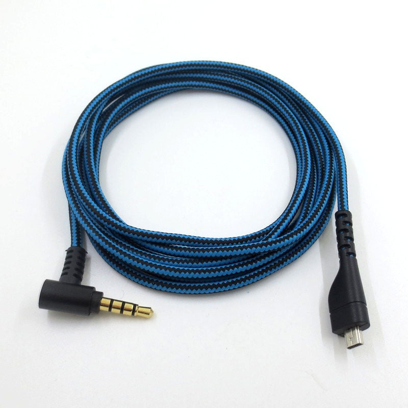 Suitable for Arctis 3 5 7 Sairui Ice Gaming Earphone Cable Blue Black Stripe Audio Cable