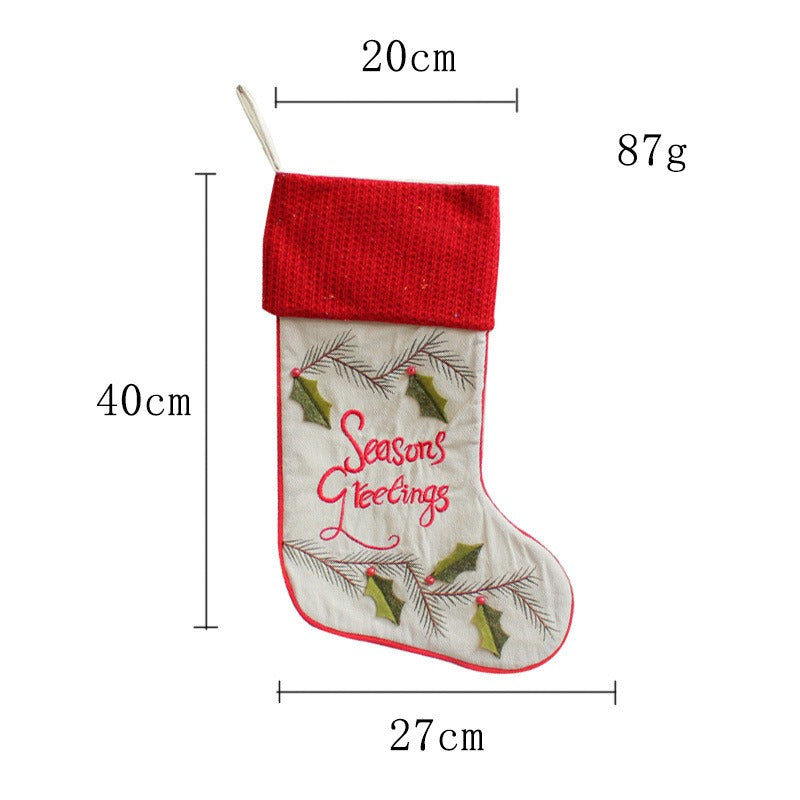 Christmas Knitted Socks Embroidered Children's Gift Bag Christmas Tree Candy Bag Christmas Socks Festive Atmosphere Pendant