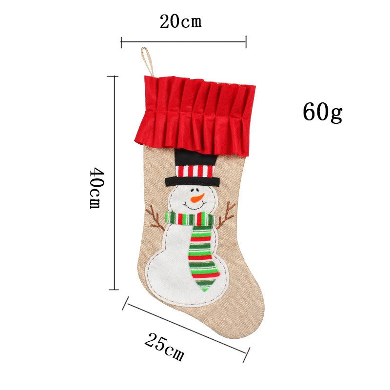 3D cartoon Santa Claus sock bag large Christmas gift candy bag Christmas Eve bedside socks