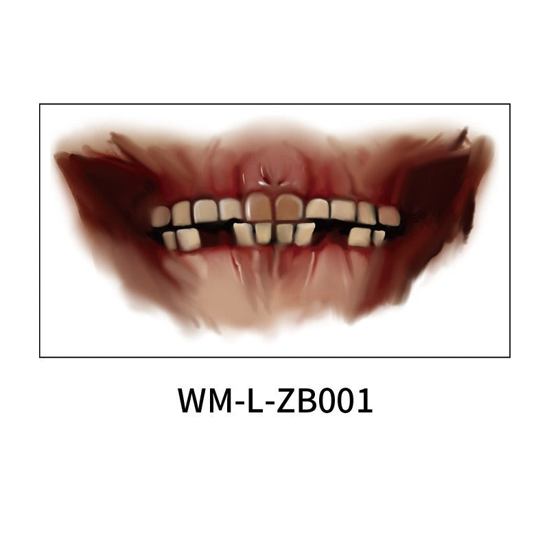 Halloween Mouth Tattoo Party Horror Scary Lips DIY Decoration Big mouth