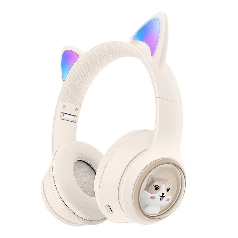 AKZ-01 Children's Cartoon Luminous Cute Pet Bluetooth Earphones Stereo Head mounted Bluetooth Earphones